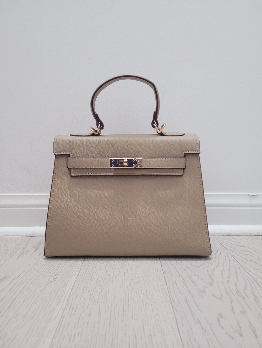Structured Top-Handle Women’s Bag in Taupe